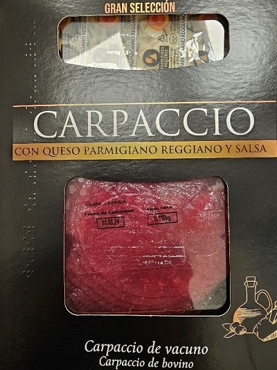 carpaccio con salmonella